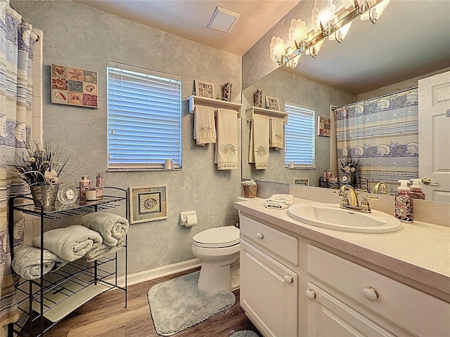3716 Eversholt St, Clermont, FL 34711 - full bathroom featuring a textured wall, wood finished floors, vanity, a shower with curtain, and a chandelier