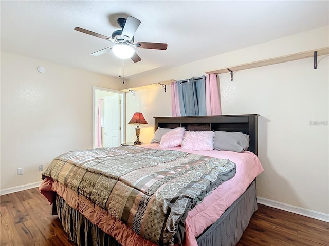 12181 SE 87th Ct, Belleview, FL 34420 - bedroom with wood finished floors and ceiling fan