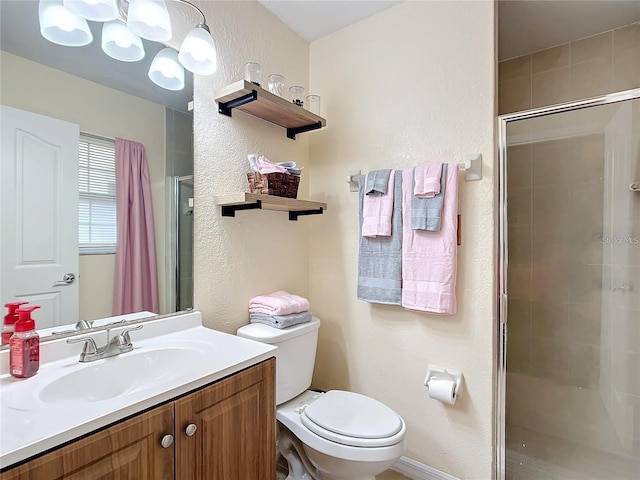 12181 SE 87th Ct, Belleview, FL 34420 - full bath with a stall shower, vanity, and a textured wall