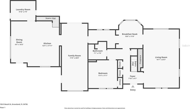 126 E Beach St, Groveland, FL 34736 - view of property floor plan
