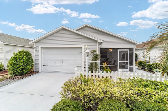 2237 Jetta Way, The Villages, FL 32162 - single story home featuring concrete driveway, a sunroom, and a garage