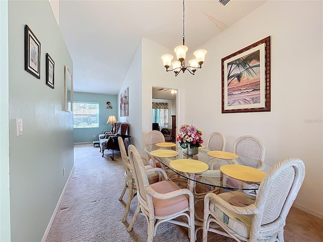 27141 Racquet Cir, Leesburg, FL 34748 - dining area with carpet floors and a chandelier