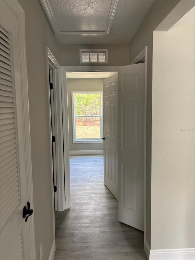 6769 N Waterman Dr, Dunnellon, FL 34433 - hallway with wood finished floors and attic access