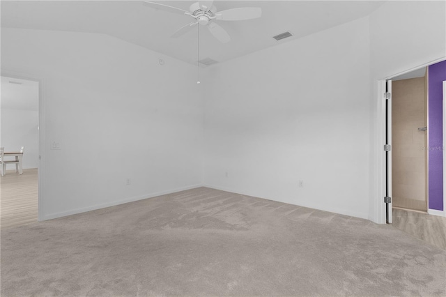 6949 Minchew Cir, The Villages, FL 34762 - spare room featuring ceiling fan, carpet floors, and lofted ceiling