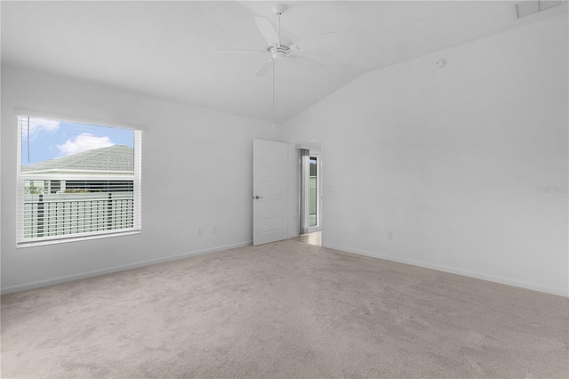 6949 Minchew Cir, The Villages, FL 34762 - carpeted spare room featuring lofted ceiling and a ceiling fan