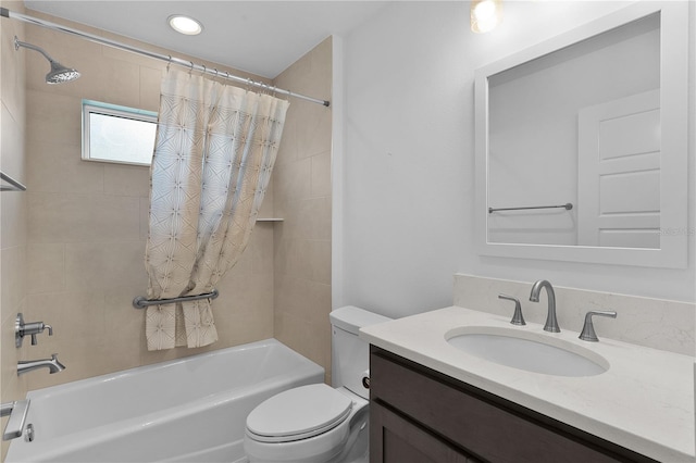 6949 Minchew Cir, The Villages, FL 34762 - bathroom with vanity, shower / bath combination with curtain, and recessed lighting