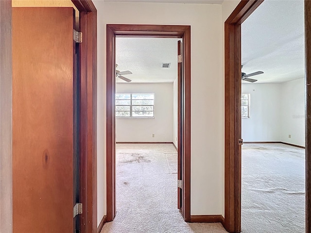 11401 Cypress Dr, Clermont, FL 34711 - corridor featuring light carpet and a textured ceiling