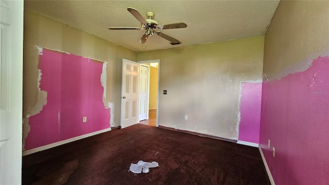 12512 Draw Dr, Grand Island, FL 32735 - unfurnished bedroom with carpet, a textured ceiling, and ceiling fan