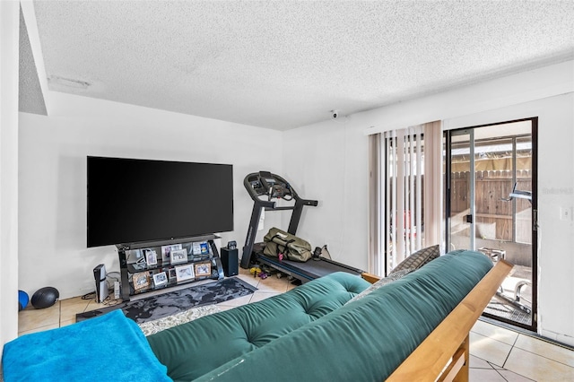3401 Sunrise Villas Ct S, Tampa, FL 33614 - tiled living room featuring a textured ceiling