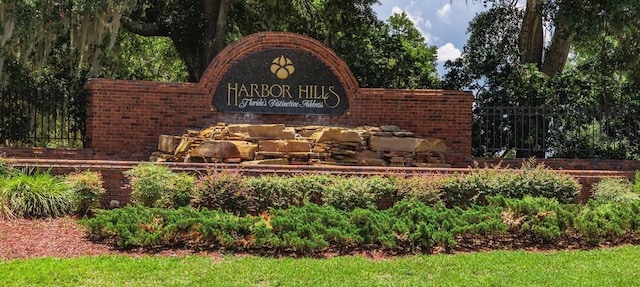 view of community sign