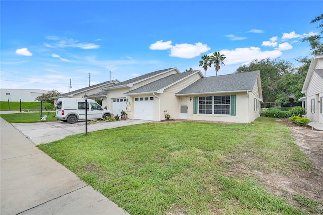 1467 Disston Ave, Clermont, FL 34711 - ranch-style house with an attached garage, concrete driveway, a front yard, and stucco siding