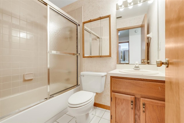 1467 Disston Ave, Clermont, FL 34711 - full bathroom with vanity, shower / bath combination with glass door, and tile patterned floors