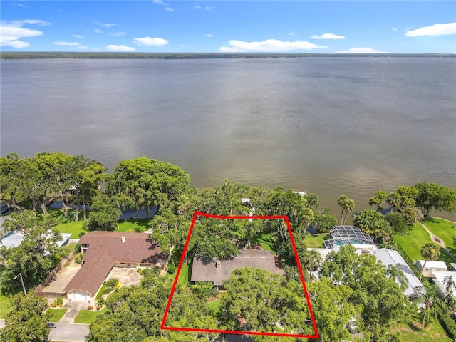 504 Banning Beach Rd, Tavares, FL 32778 - view of property location featuring a nearby body of water and property parcel outlined