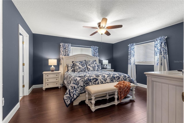 9790 SE 175th St, Summerfield, FL 34491 - bedroom featuring wood finished floors, a textured ceiling, and ceiling fan