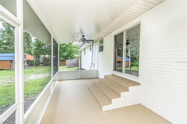 25 Jule Rd, Macclenny, FL 32063 - unfurnished sunroom with entry steps and ceiling fan