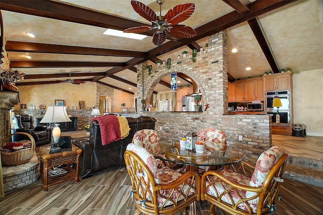 13033 SE 158th Ln, Weirsdale, FL 32195 - dining space featuring ceiling fan and wood finished floors