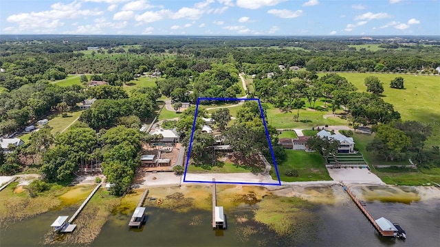 13033 SE 158th Ln, Weirsdale, FL 32195 - view of property location with property parcel outlined and a large body of water