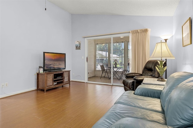 5507 Laver St, Leesburg, FL 34748 - living room featuring wood finished floors and high vaulted ceiling