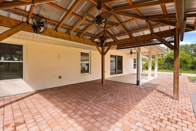 5729 Bible Camp Rd, Groveland, FL 34736 - view of patio featuring a ceiling fan and a gazebo