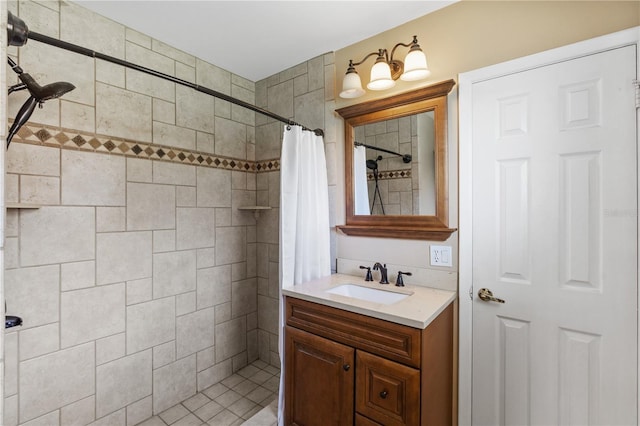 81 N Carol Ave, Mascotte, FL 34753 - bathroom featuring vanity and a tile shower