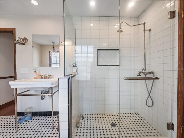 15733 Tower View Dr, Clermont, FL 34711 - full bathroom featuring a shower stall and recessed lighting