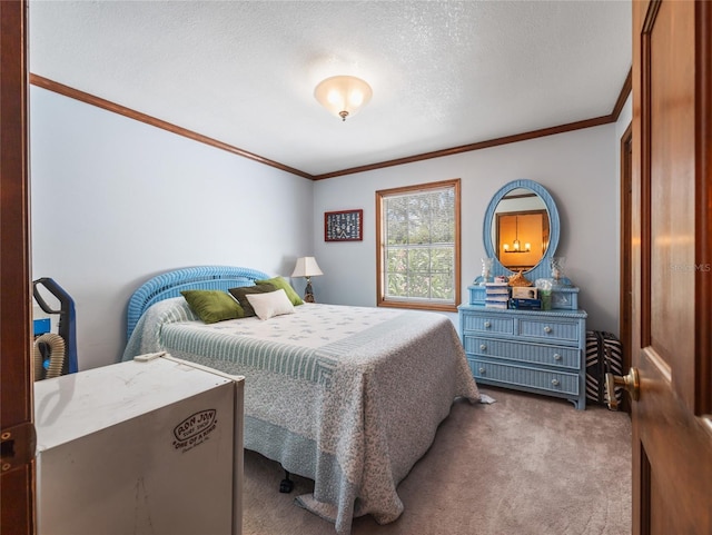 15733 Tower View Dr, Clermont, FL 34711 - carpeted bedroom featuring crown molding and a textured ceiling