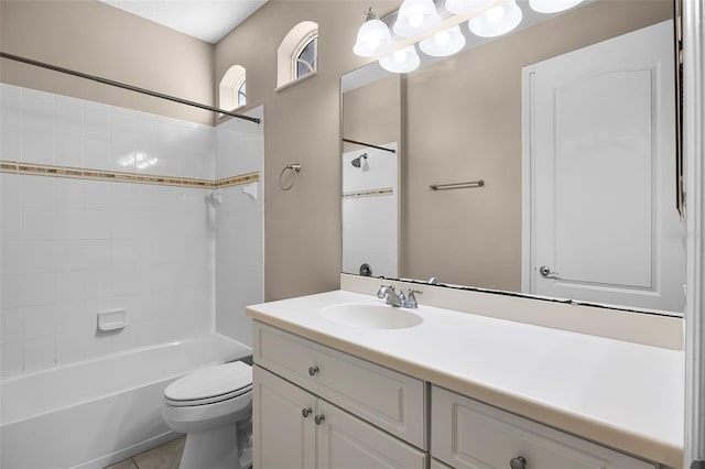7303 Spring Mountain Ln, Yalaha, FL 34797 - bathroom with vanity, bathing tub / shower combination, and tile patterned flooring