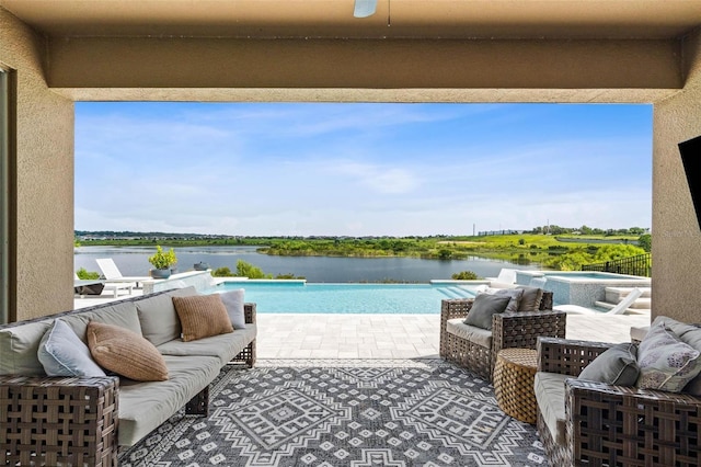3304 Canna Lily Pl, Clermont, FL 34711 - outdoor pool with a water view and a patio