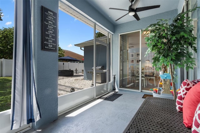 14708 Timucua Pl, Clermont, FL 34711 - sunroom with a ceiling fan
