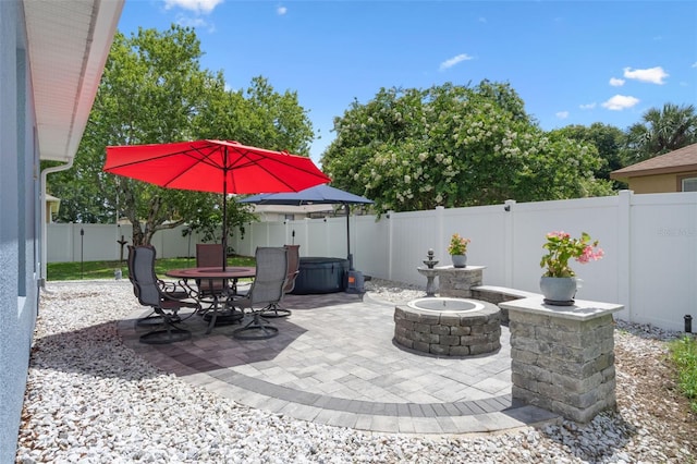 14708 Timucua Pl, Clermont, FL 34711 - fenced backyard featuring a patio