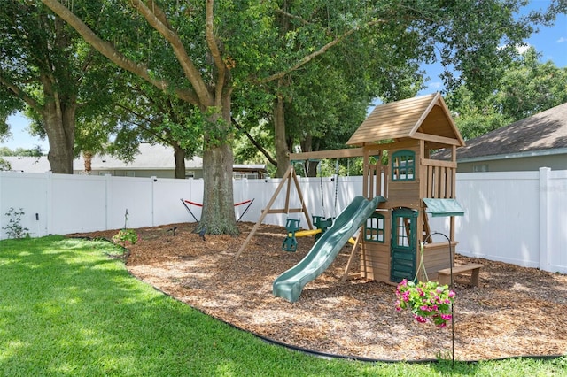 14708 Timucua Pl, Clermont, FL 34711 - view of jungle gym with a fenced backyard