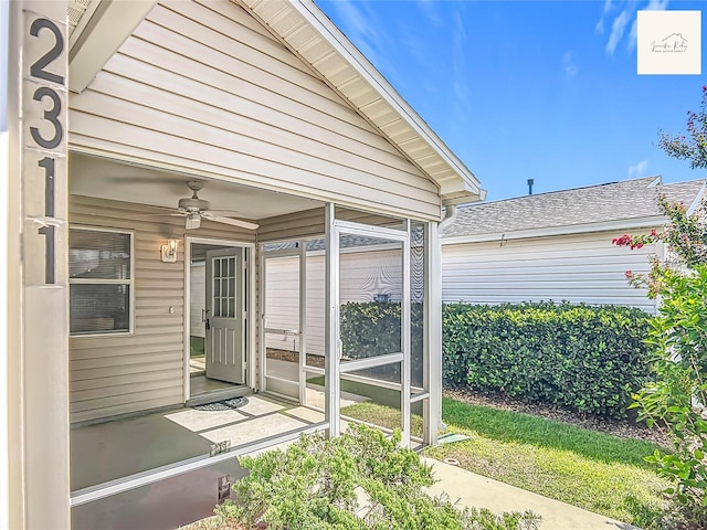 2311 Pine Ridge St, The Villages, FL 32162 - doorway to property featuring ceiling fan