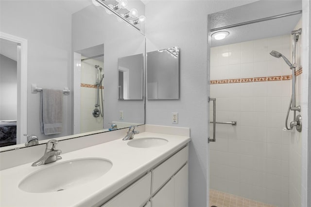 5715 Illumination Ln, Leesburg, FL 34748 - full bathroom featuring a shower stall and double vanity