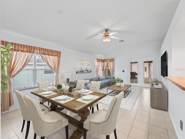 1142 W Boone Ct, The Villages, FL 32159 - dining area with ceiling fan and light tile patterned floors