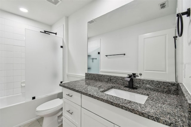 2139 Stellar Brilliance Way, Lutz, FL 33558 - full bath featuring vanity, shower / tub combination, a wainscoted wall, and recessed lighting