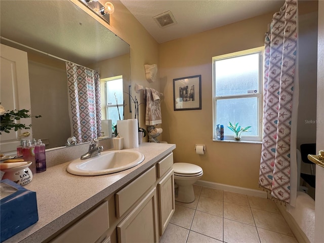 15509 Markham Dr, Clermont, FL 34714 - bathroom featuring vanity, tile patterned flooring, and shower / bath combination with curtain