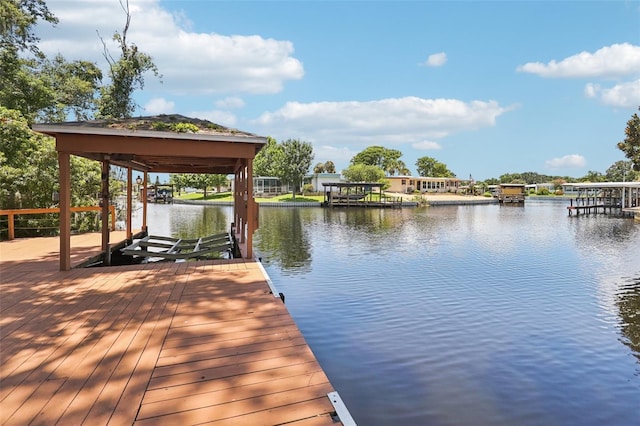2512 Baywater Rd, Tavares, FL 32778 - dock area with a water view and boat lift