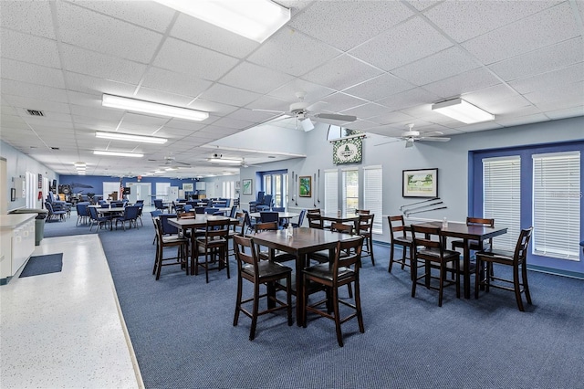 2512 Baywater Rd, Tavares, FL 32778 - dining room featuring a drop ceiling and ceiling fan