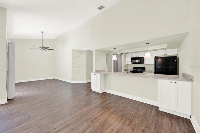 2815 Spyglass Cv, Longwood, FL 32779 - unfurnished living room with dark wood-style flooring and ceiling fan