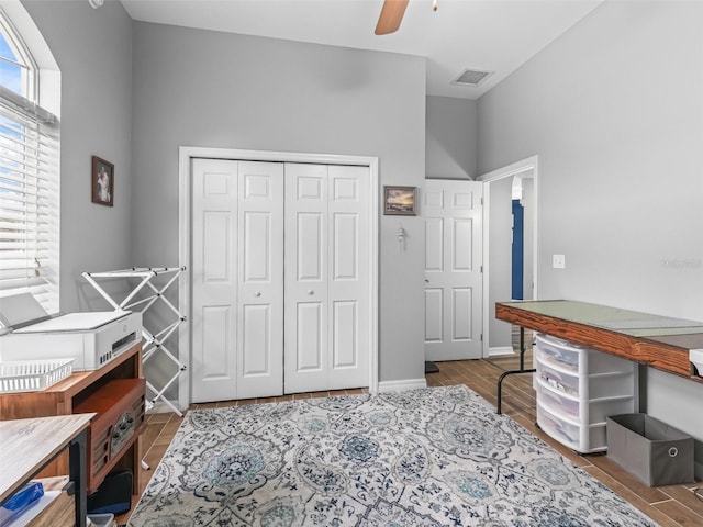 16863 SE 110th Court Rd, Summerfield, FL 34491 - office featuring ceiling fan and wood finished floors