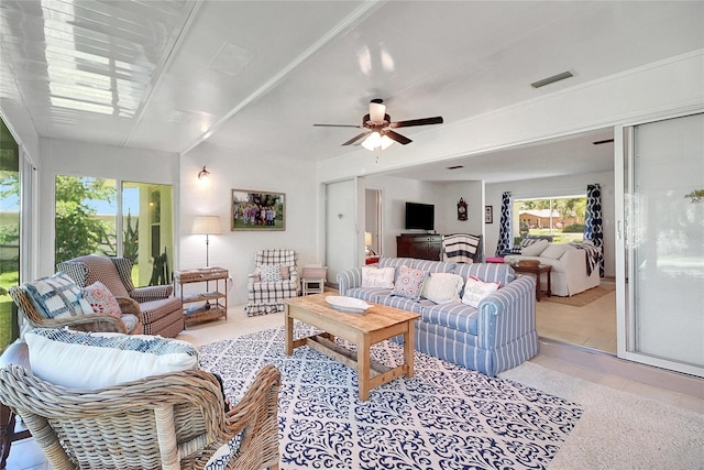 5319 Eagles Nest Rd, Fruitland Park, FL 34731 - living room featuring a ceiling fan