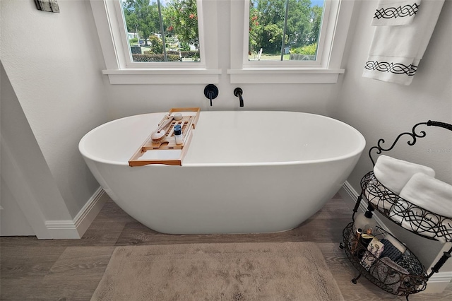622 W 11th Ave, Mount Dora, FL 32757 - bathroom with plenty of natural light, wood finished floors, and a freestanding tub