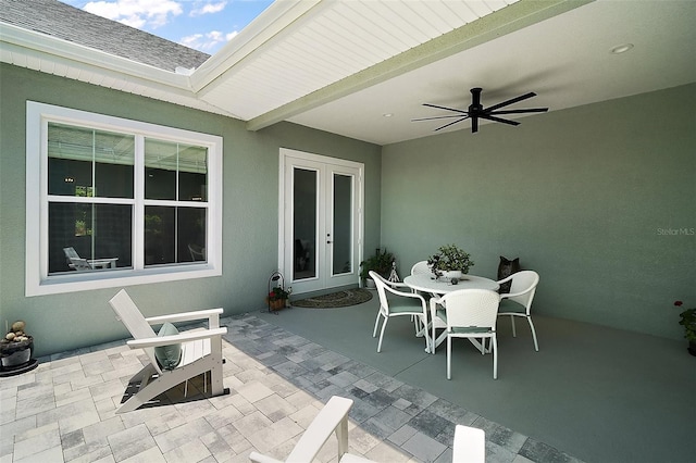 622 W 11th Ave, Mount Dora, FL 32757 - view of patio with a ceiling fan, french doors, and outdoor dining area