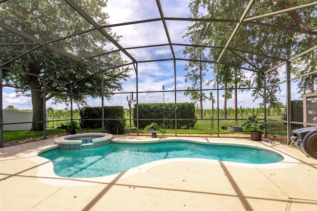4548 Barrister Dr, Clermont, FL 34711 - view of pool with a patio area, a pool with connected hot tub, and a lanai
