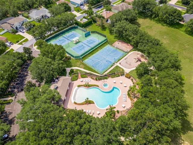 4548 Barrister Dr, Clermont, FL 34711 - aerial view of property and surrounding area with a pool area