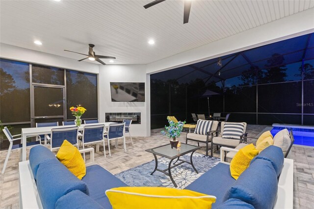 1702 Hidden Palms Dr, Davenport, FL 33897 - view of patio / terrace with a ceiling fan, outdoor lounge area, outdoor dining space, and an outdoor pool
