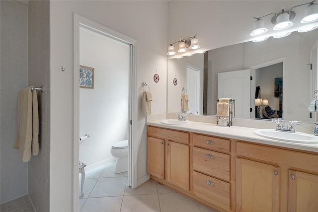 2369 Unity Ter, The Villages, FL 32162 - bathroom with connected bathroom, double vanity, and tile patterned floors