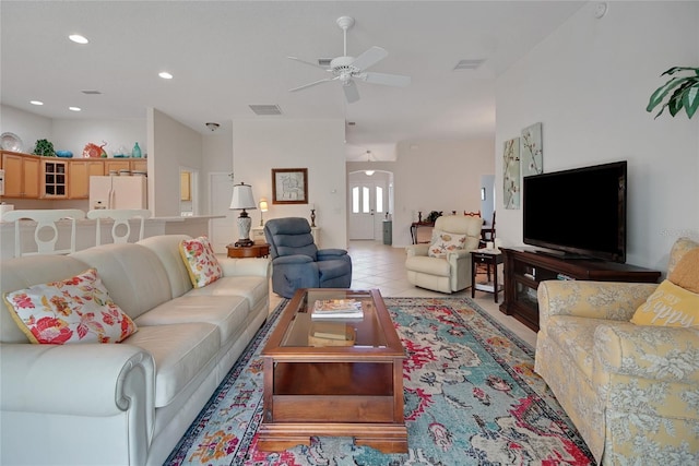 2369 Unity Ter, The Villages, FL 32162 - living area featuring ceiling fan and recessed lighting
