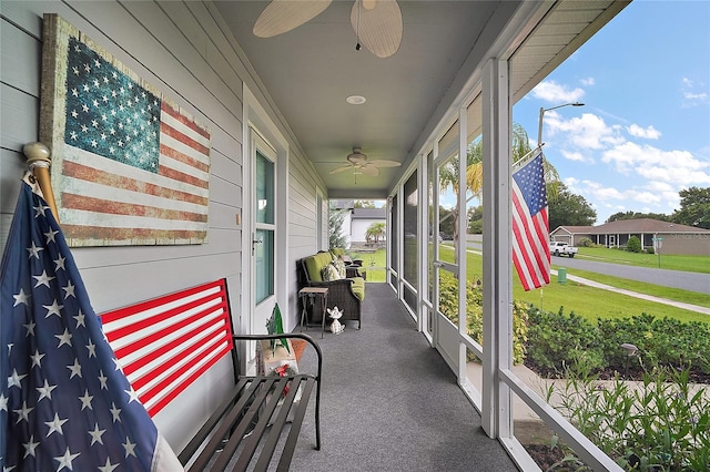 318 Stone Castle Loop, Lady Lake, FL 32159 - sunroom with a ceiling fan