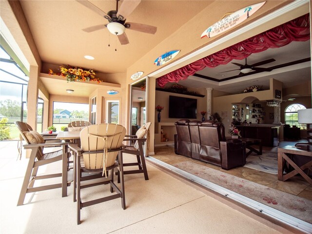 29222 Can Do Ln, Tavares, FL 32778 - dining area with ceiling fan and healthy amount of natural light